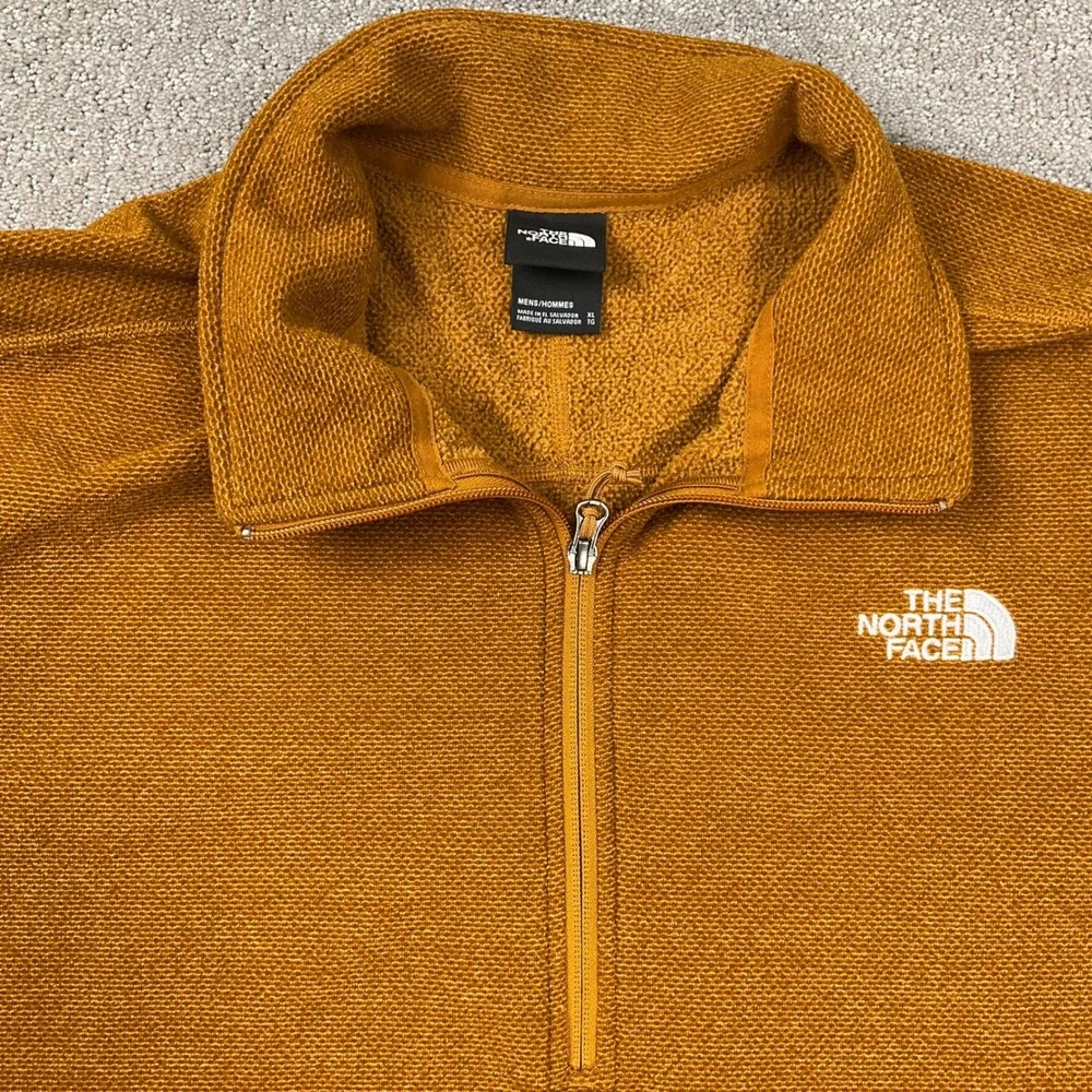 The North Face Pullover Men XLarge Gold 1/4 Zip Fleece‎ Athleisure Sweatshirt